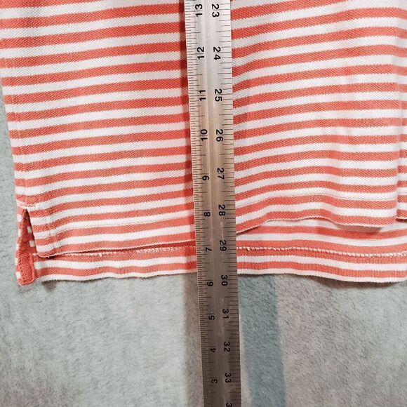 IZOD Shirt Men Large Pink Stripe Polo Performance Embroidered Logo High Low Slit - Picture 5 of 9